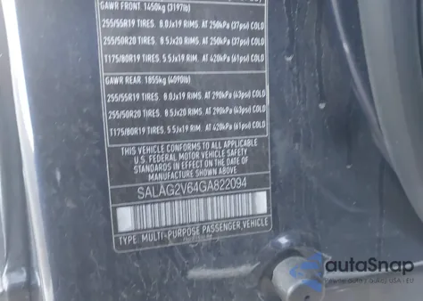 2016 Land Rover Lr4 z USA, uszkodzony, nr VIN SALAG2V64GA822094